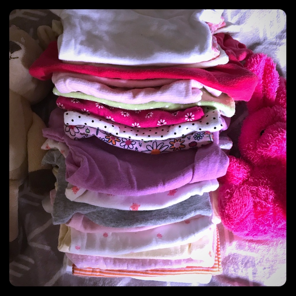 18 piece lot of NB girl onesies.
